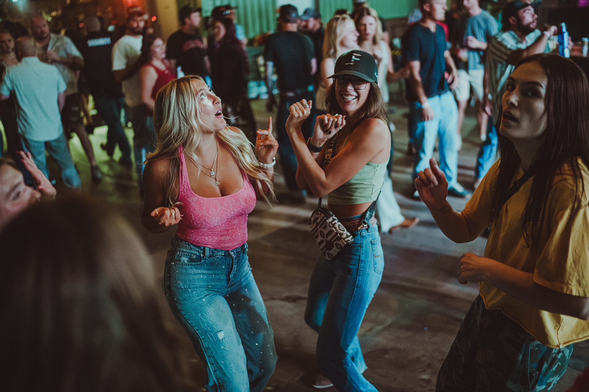Friends dancing during a late night at The Gaslight Social